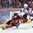 MONTREAL, CANADA - JANUARY 5: Canada's Mitchell Stephens #27 crashes into the boards while USAâ€™s Charlie McAvoy #25 attempts to get the puck during gold medal game action at the 2017 IIHF World Junior Championship. (Photo by Matt Zambonin/HHOF-IIHF Images)


